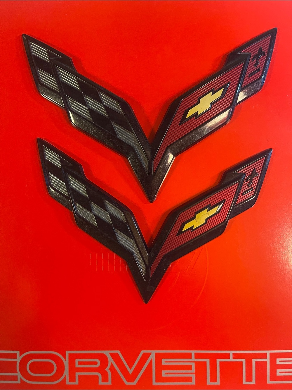 Corvette Red & Black shields for 2019 Grand Sport